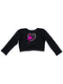 Girls Black Ballet Girl Heart Applique Long Sleeve Wrap Top 9M-8 - SophiasStyle.com